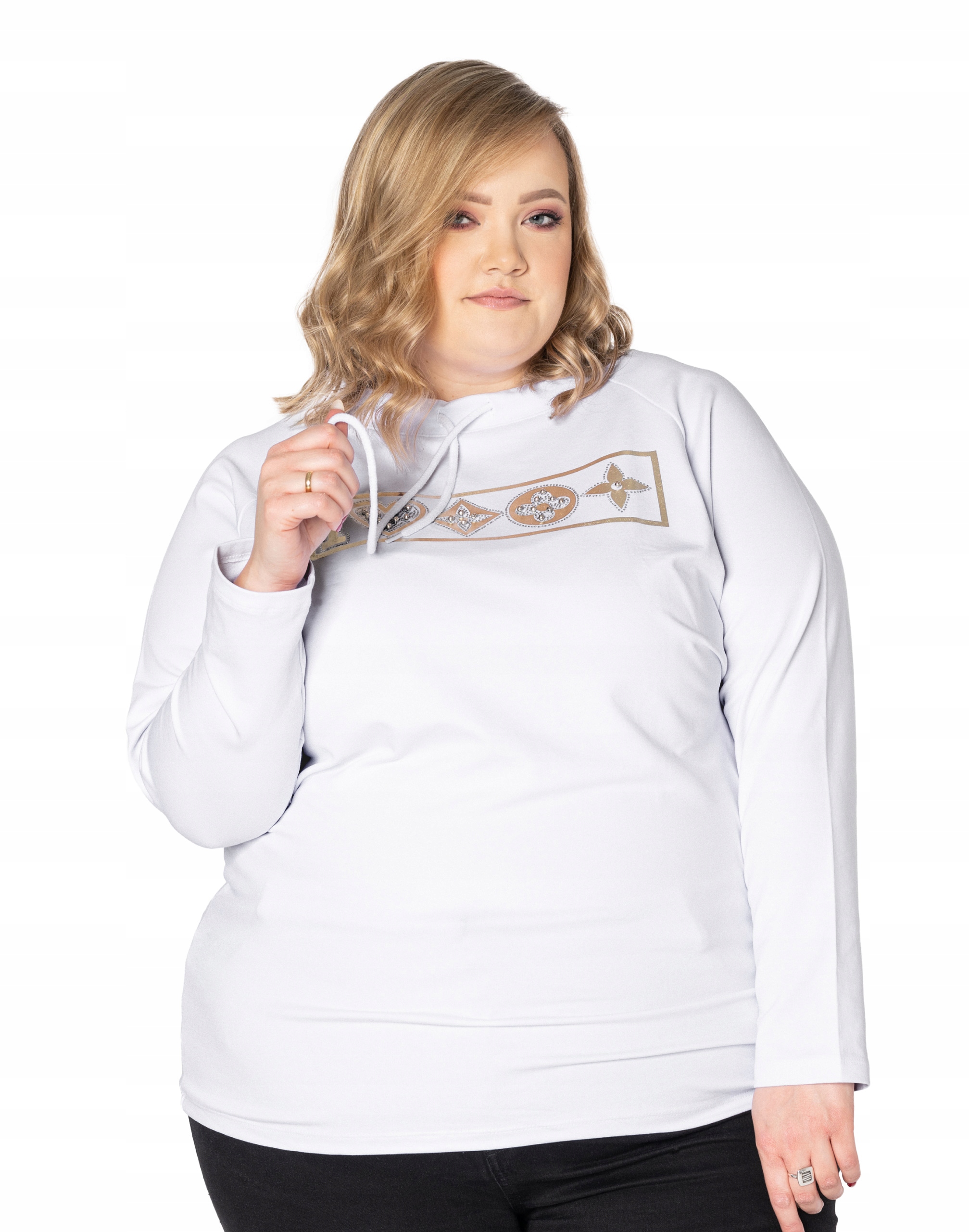 

Duża Bluza Bawełniana Damska Długi Rękaw 7085-02