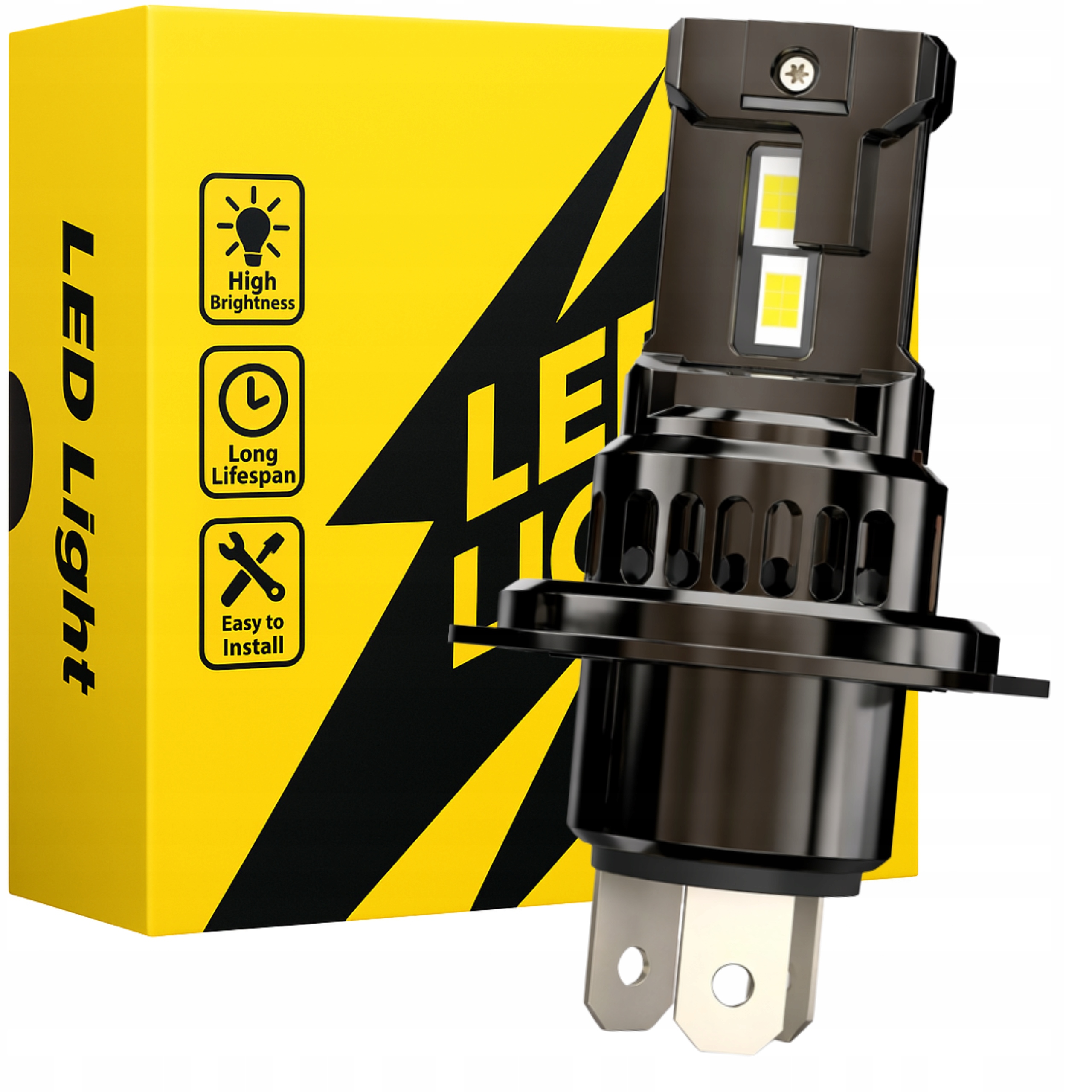 Led Žárovka H4 Motocykl Skútr Canbus Homologace 50W Silné Bílé Světlo