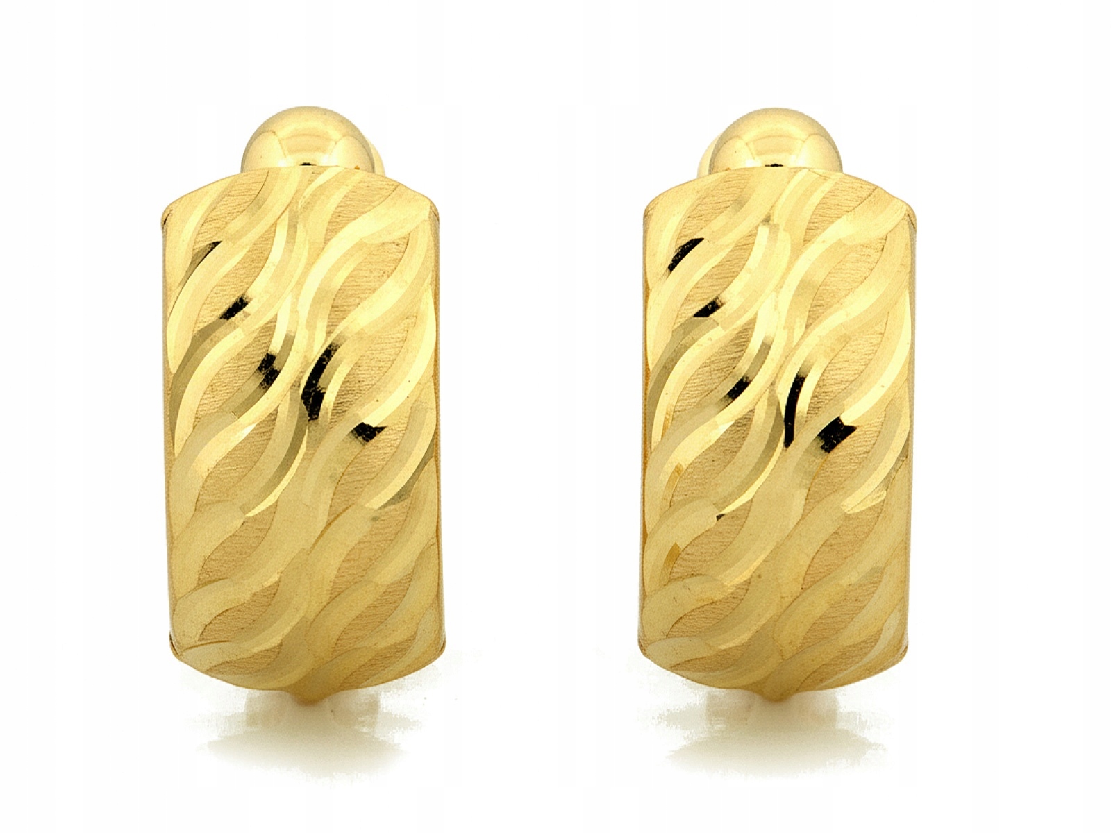 Ženské Zlaté Náušnice 585 anglické frézované zapínání zdobené pro ni