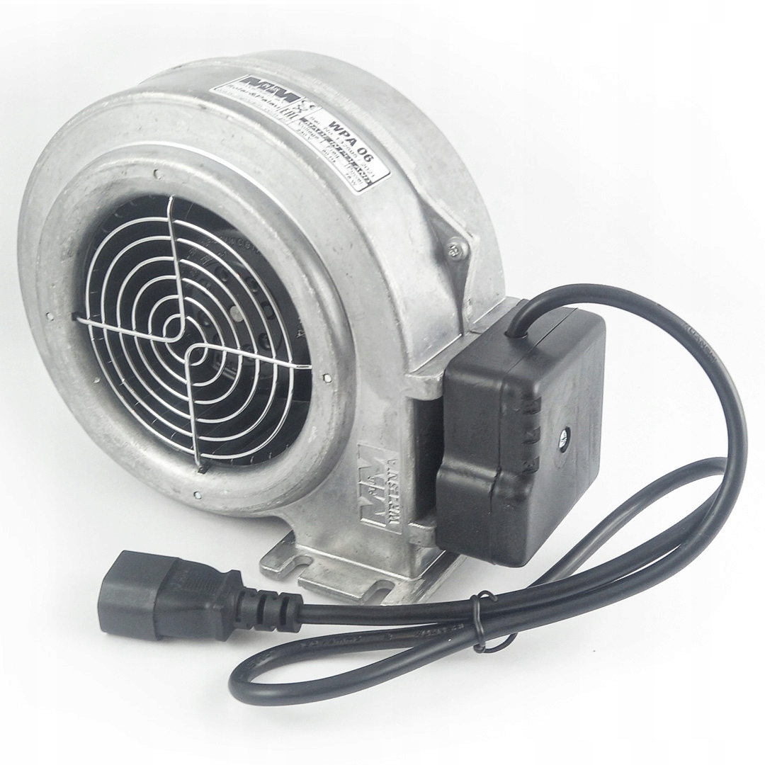 Wentylator piecowy promieniowy WPA06K z klapką i przewodem 0,8m