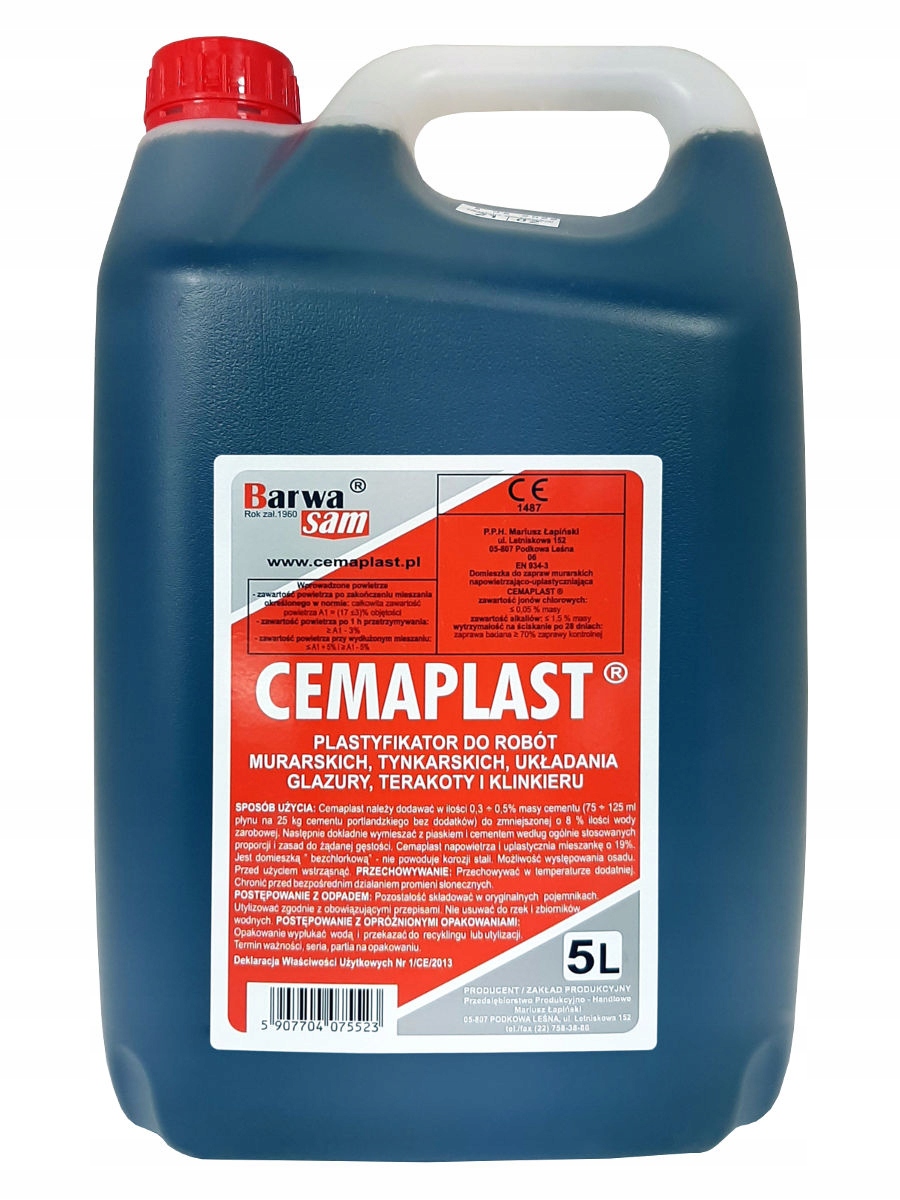 

Plastyfikator do betonu Cemaplast 5L