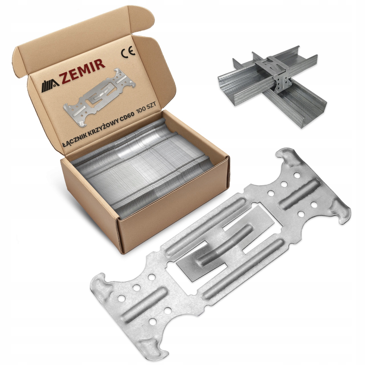 СОЕДИНИТЕЛЬ КРЕСТООБРАЗНЫЙ ПРОФИЛЬ CD60 ПЛИТЫ G-K 100шт