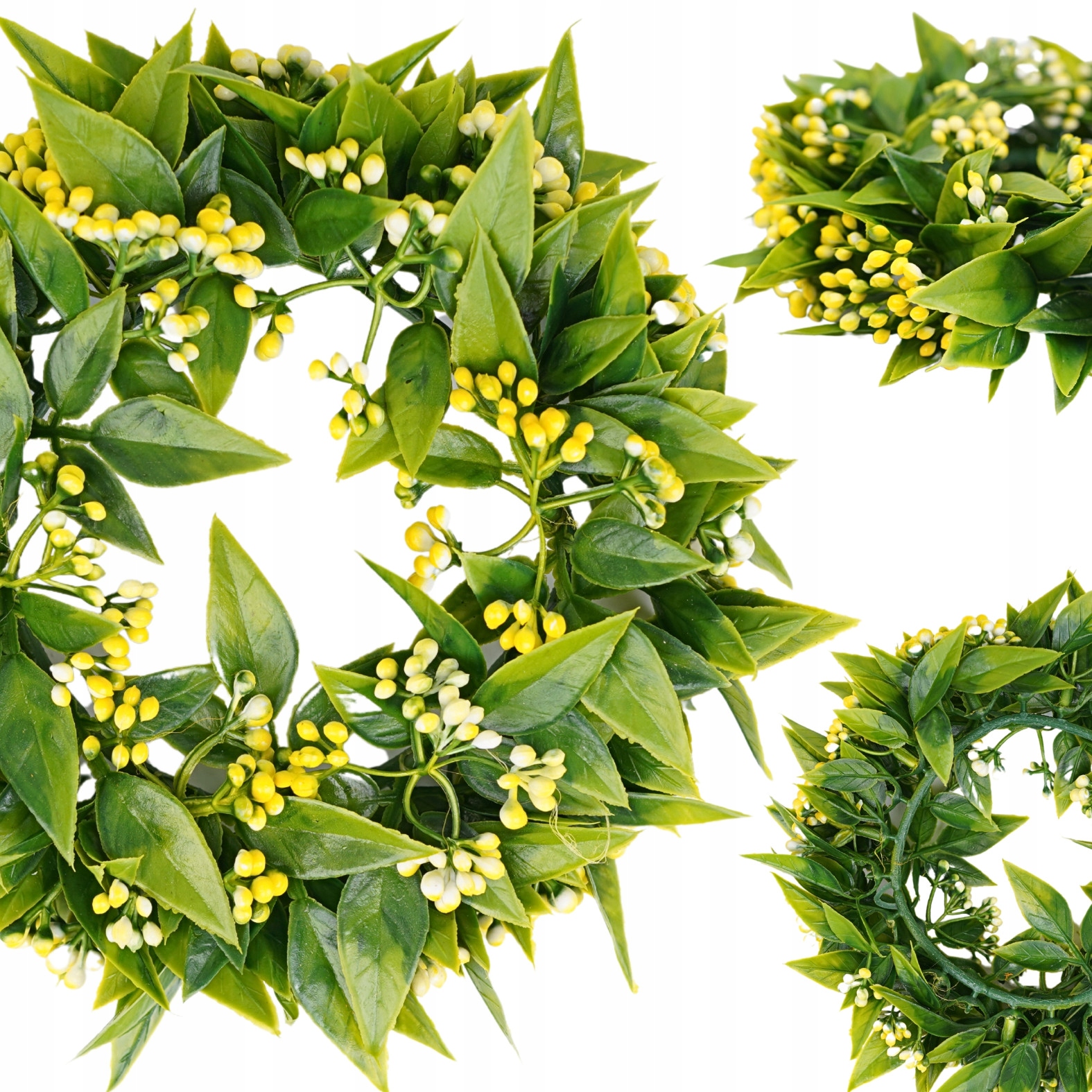 WIANEK RUSKUS GĘSTY LIŚCIE NA STÓŁ DRZWI ŚWIECĘ BOHO MINI KULKI 22cm