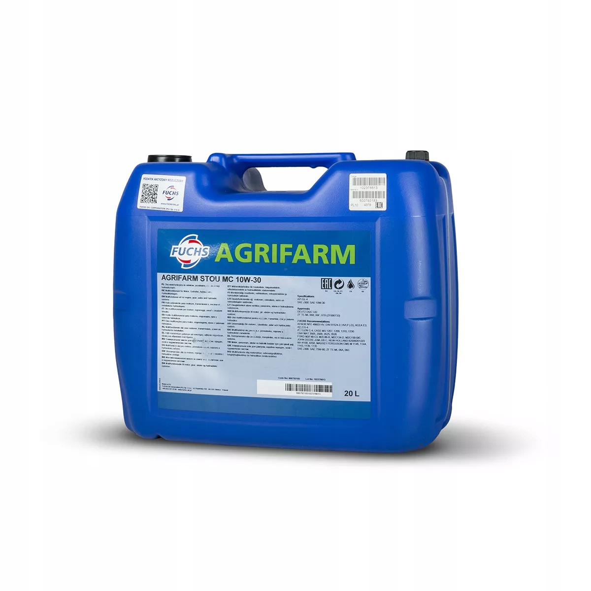FUCHS AGRIFARM STOU MC SAE 10W30 20L OLEJ SILNIKOWO-PRZEKŁADNIOWO-HYDR