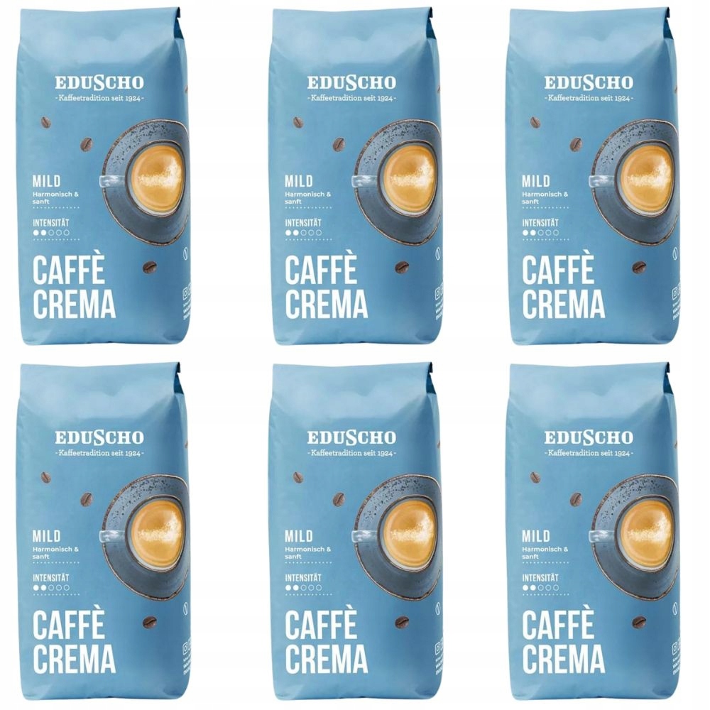 Levně Káva zrnková Tchibo Eduscho Caffe Crema Mild káva sada káv 6 kg