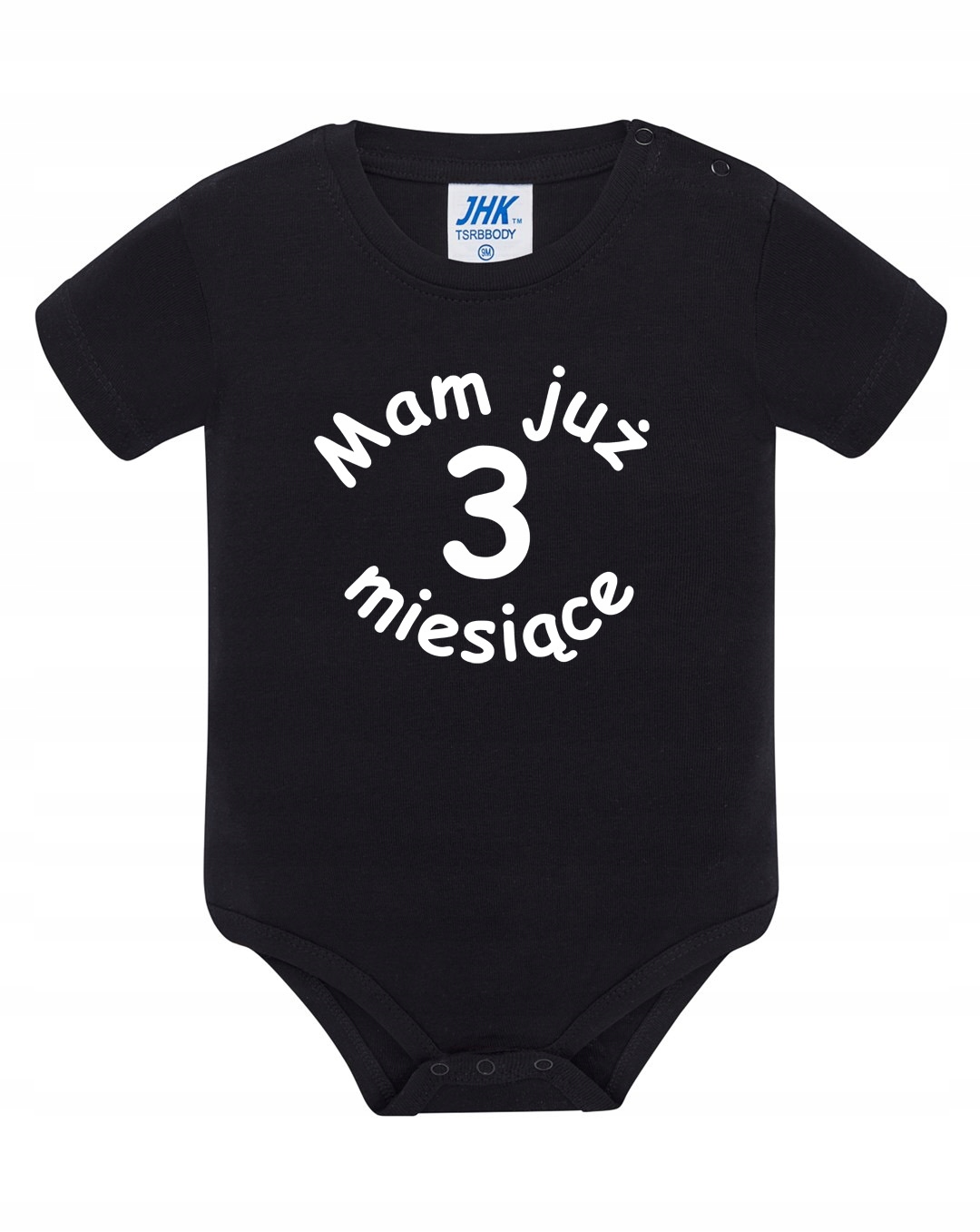 

Body czarne nadruk napis Mam Już 3 Miesiące 6M