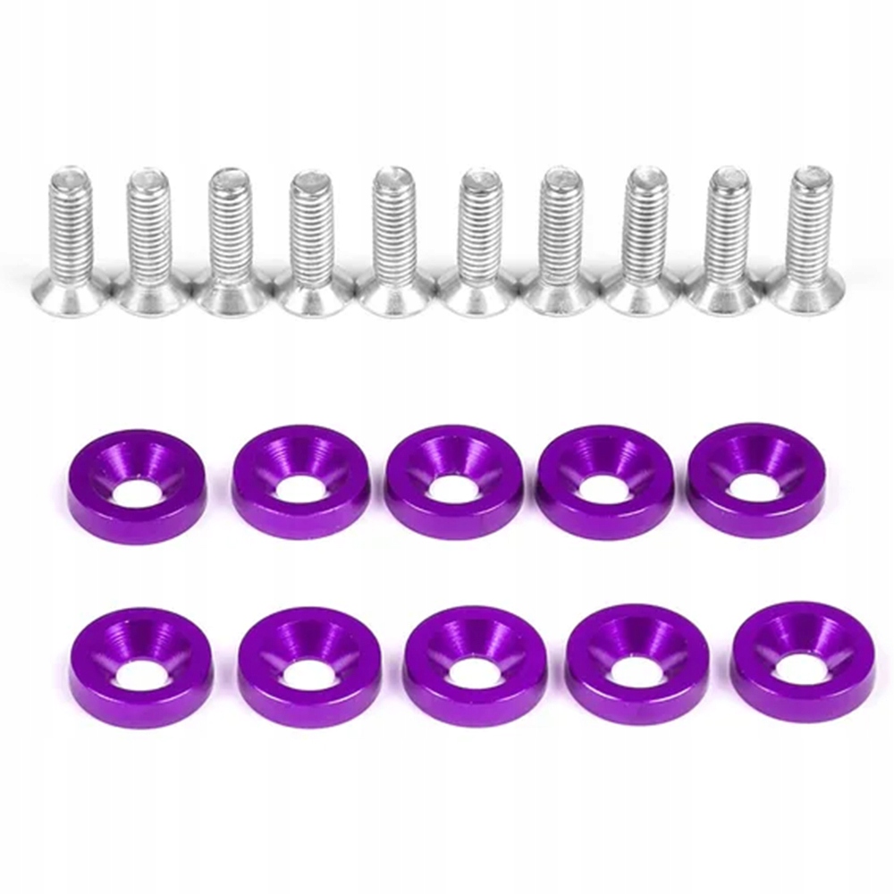 ŚRUBKI Z PODKŁADKAMI M6 ŚRUBY ZESTAW FIOLETOWE PODKŁADKI ZESTAW M6x20