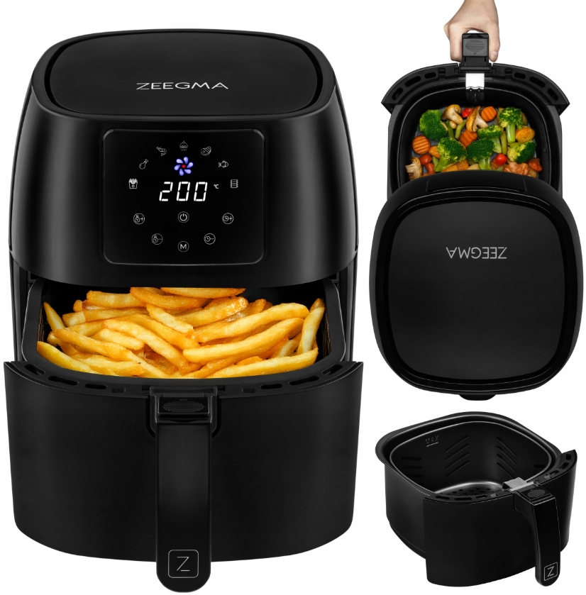 Fritéza Bez Tuku Fritéza Air Fryer 4,5 L Výkonná 1400 W LCD Časovač