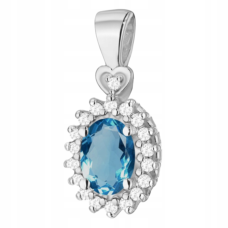 Zlatý Přívěsek Přívěsek pr. 585 s topazem 0,50 ct a brilianty 14k