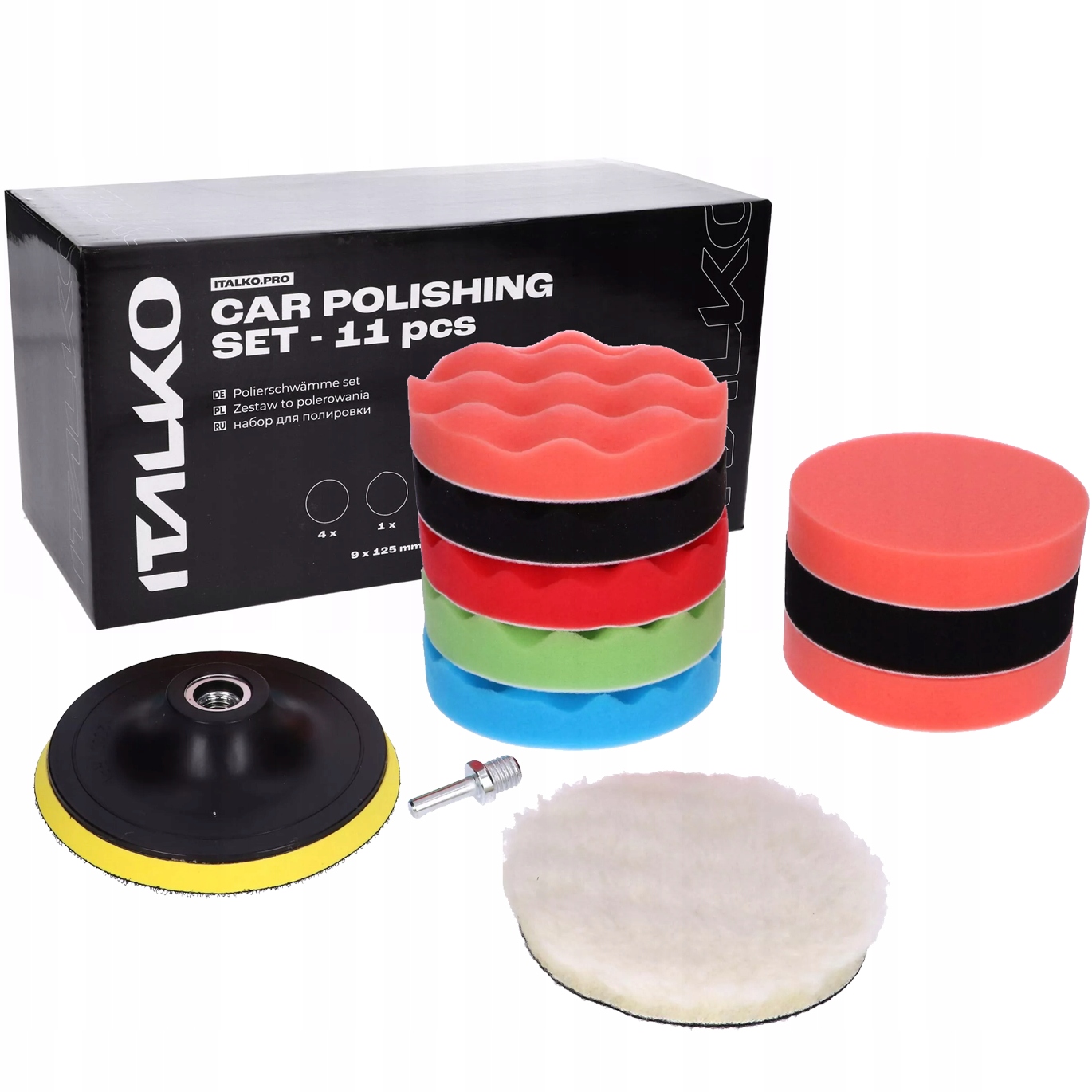 

Italko zestaw polerski gąbki pady futro 125 mm