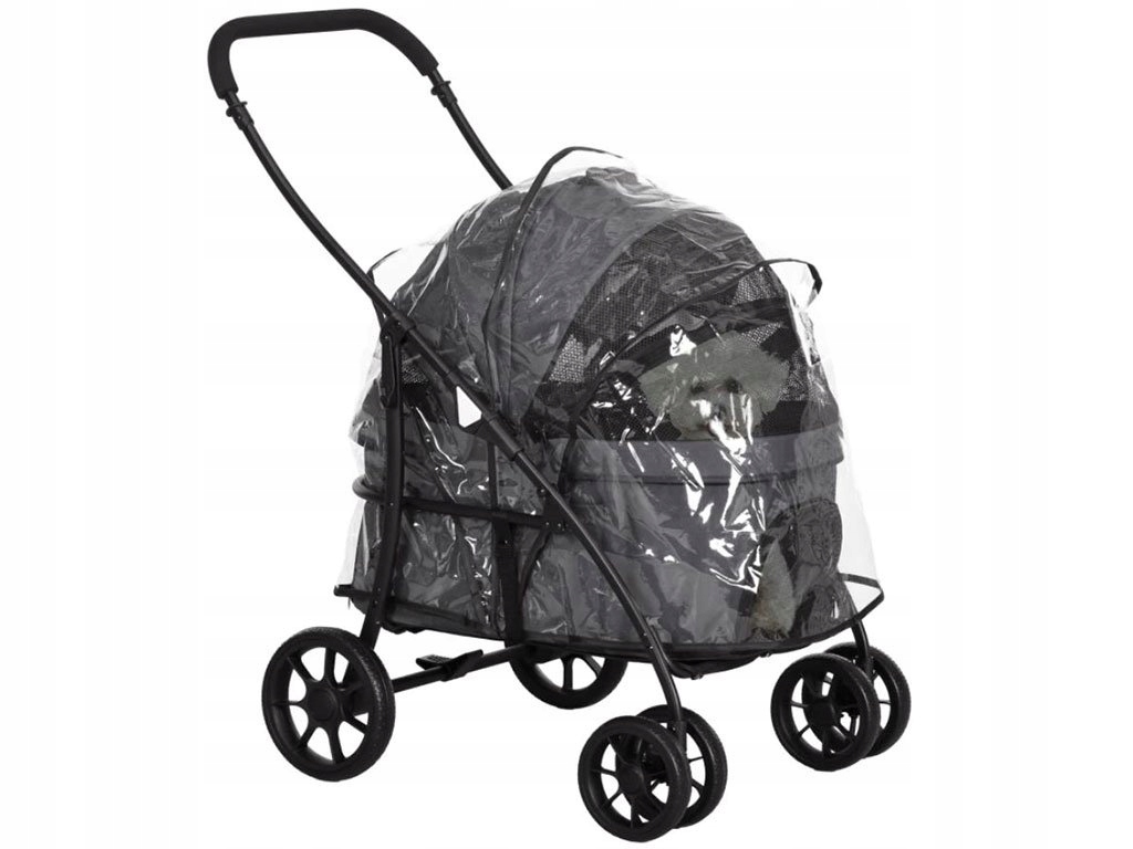Levně Kočárek pro psy 2v1 Pawhut D00-190V01CG, tmavě šedý