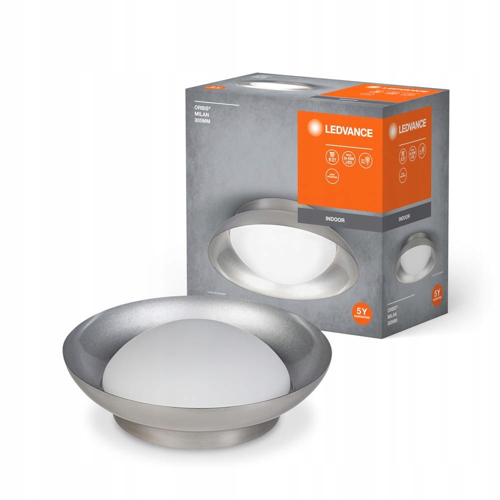 Stropní Svítidlo Stropní Svítidlo na omítku E27 Nikl 30 cm Orbis Ledvance