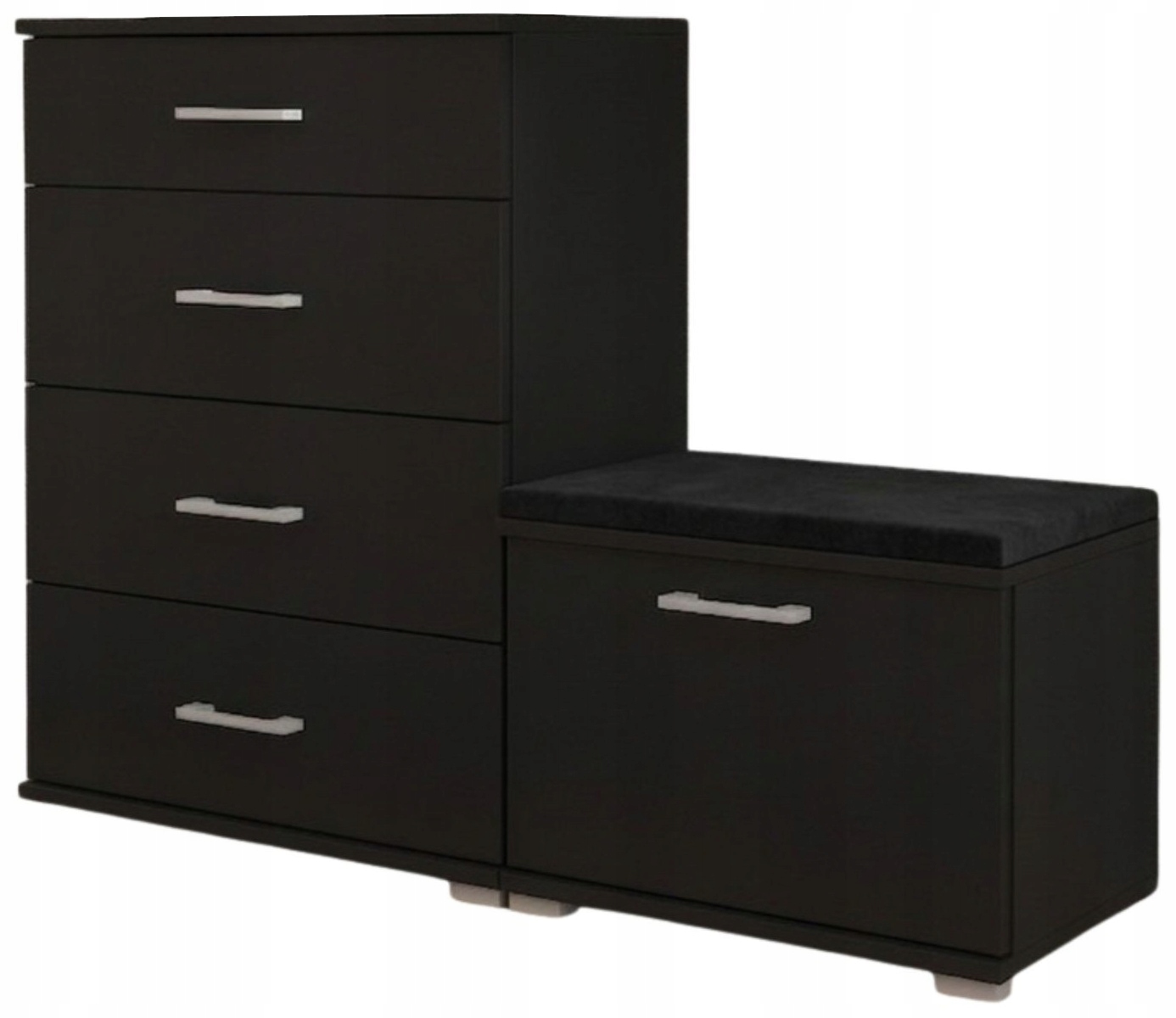Szafka Na Buty Z Siedziskiem 60x85x35 I Ławka 50x40x35 czarna czarna