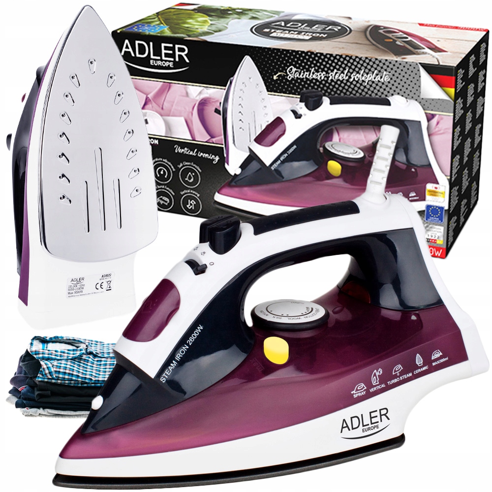 Mocne Żelazko Parowe Samoczyszczenie 3000W Adler-Zdjęcie-0