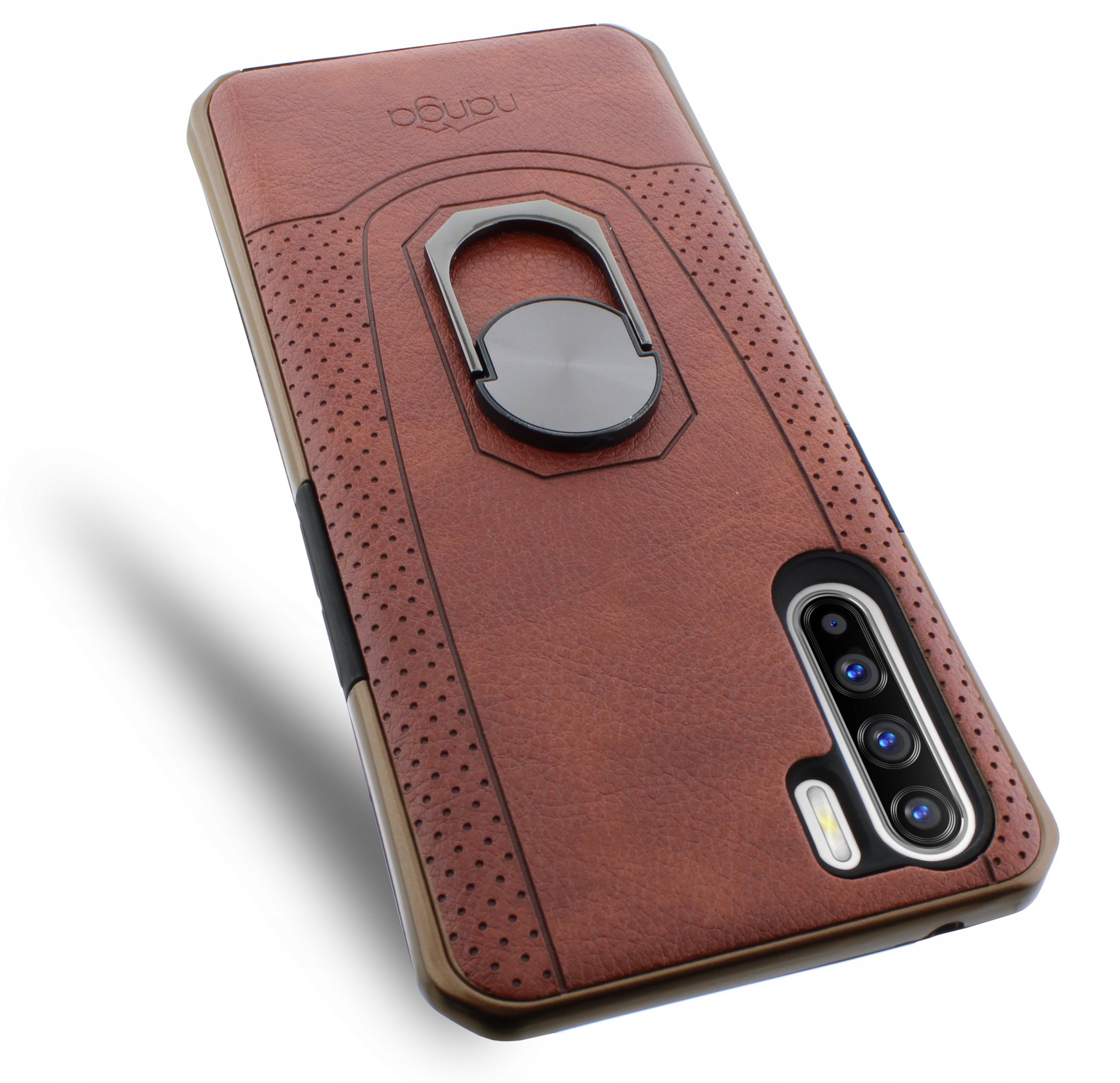 

Etui Ze Skóry Vintage Ring Do Oppo Reno 3 Brąz