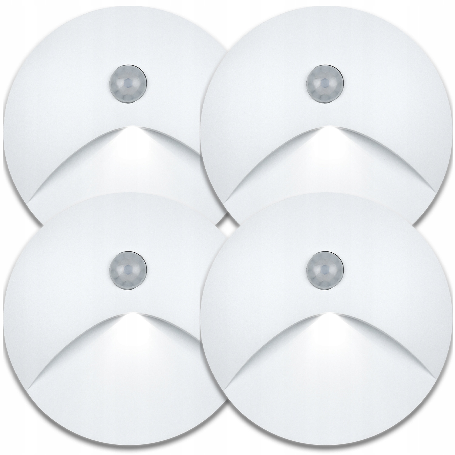 4 X Svítidlo Schodišťové Svítidlo Senzor Soumraku Pohybu Bílá Hliníková Barva