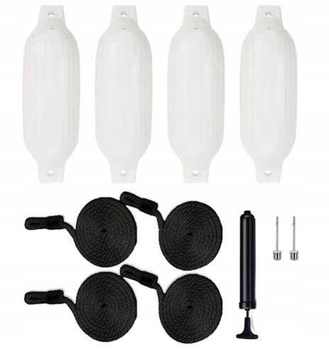 Odbijacze odboje łodzi jachtowe 14 x 51cm zestaw 4szt. Kormoran Białe