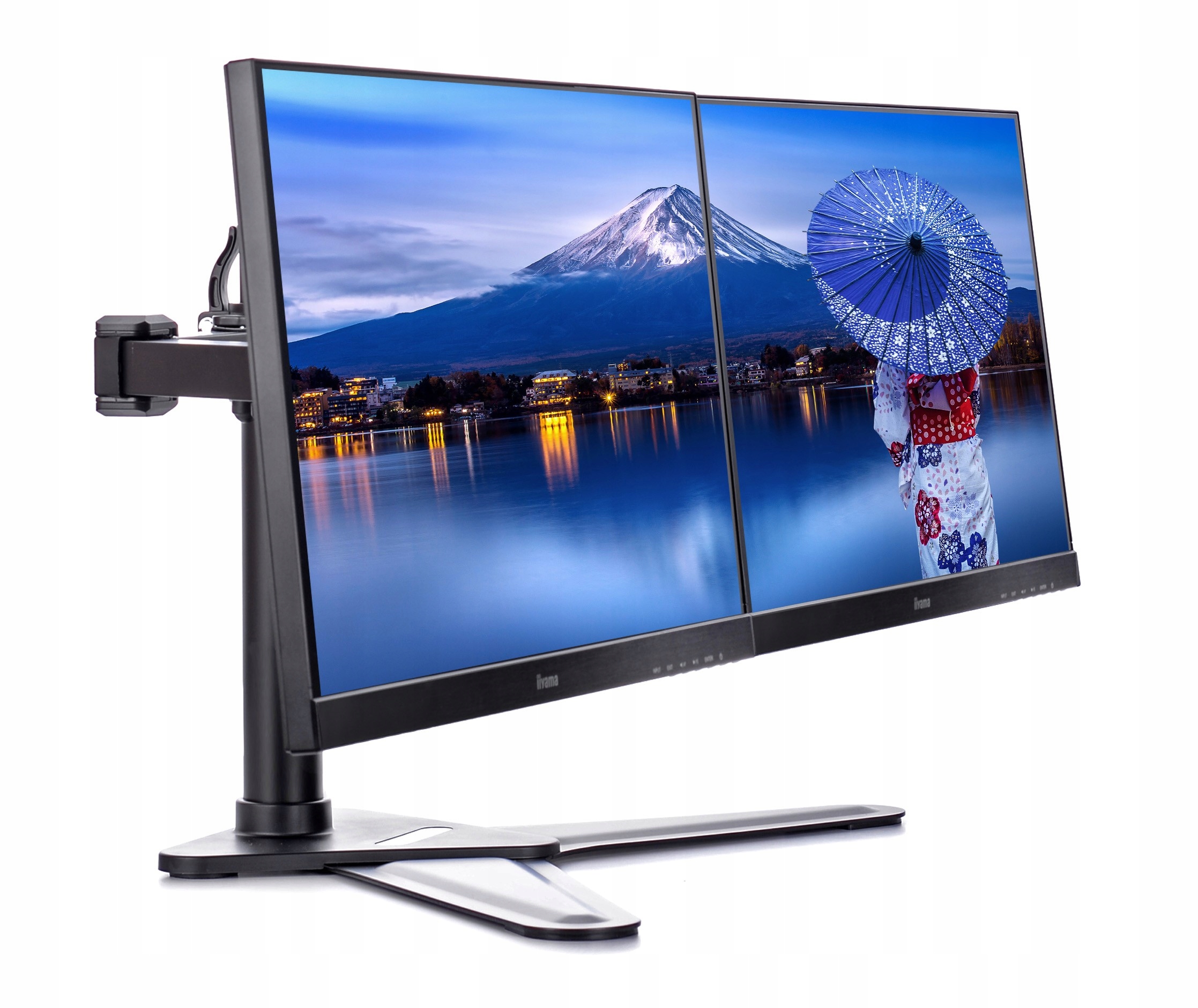 Uchwyt na dwa monitory Iiyama DS1002D-B1