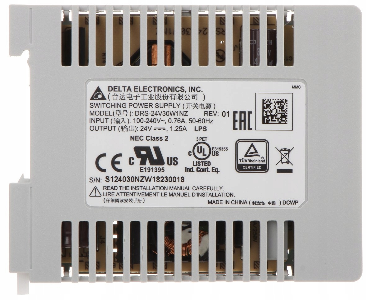 ZASILACZ IMPULSOWY DRS-24V30W-1NZ Delta Electronics Kod producenta DRS-24V30W-1NZ