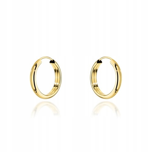 Zlaté kruhové Náušnice 1,6 cm lehké ryzost 585