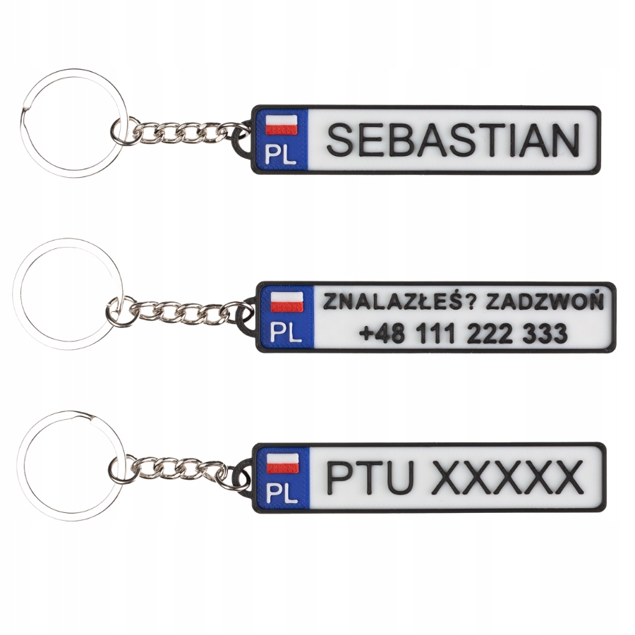 Brelok Do Kluczy Personalizowana Tablica Rejestracyjna Imię Gadżet