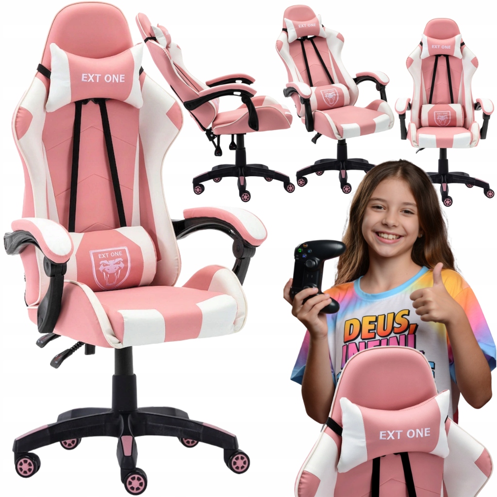 Fotel Gamingowy Dziewczęcy Biurowy Krzesło Dla Gracza Extreme One Ekoskóra