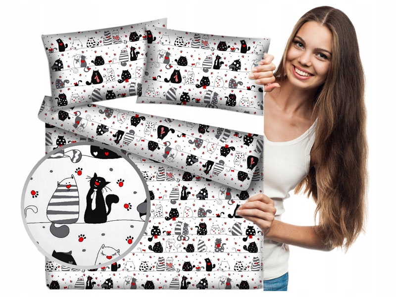 

Pościel Biała W Koty O Różnej Formie Polska Jakość