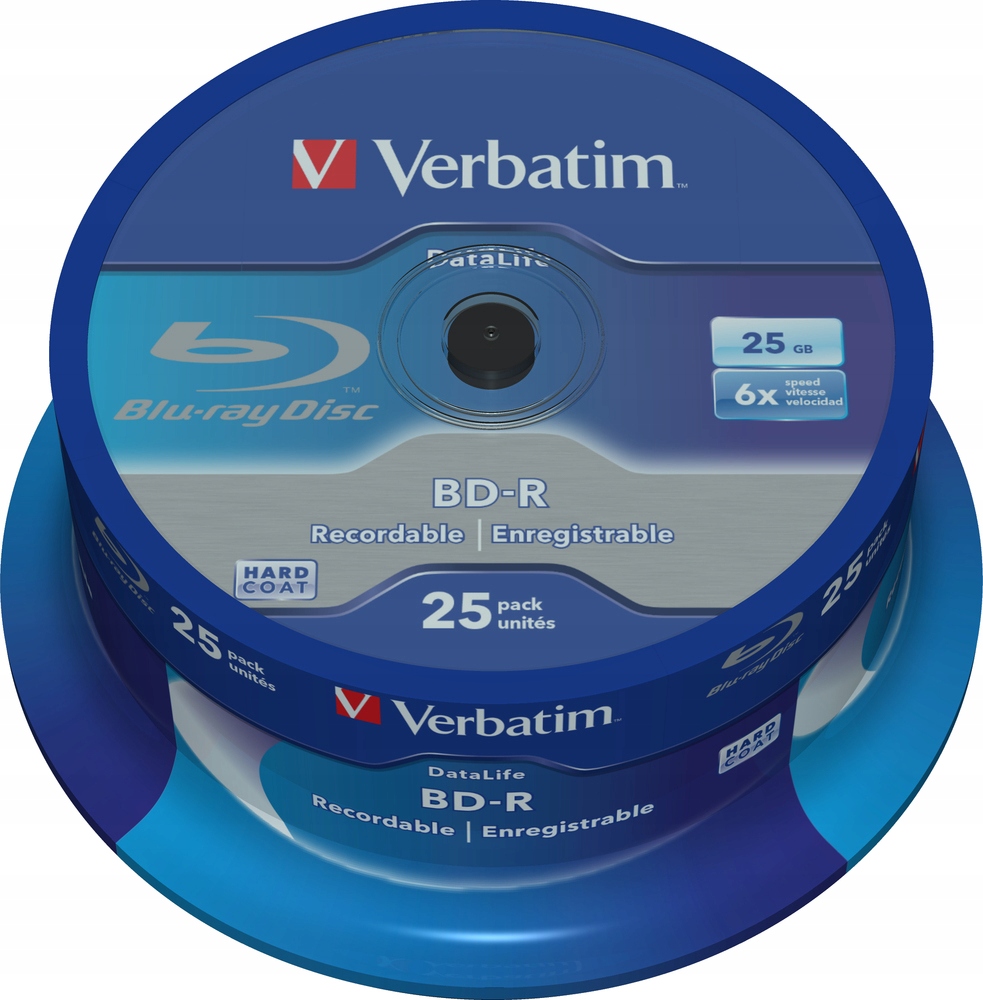 

Płyty Verbatim Bd-r 25GB DataLife cake 25 43837