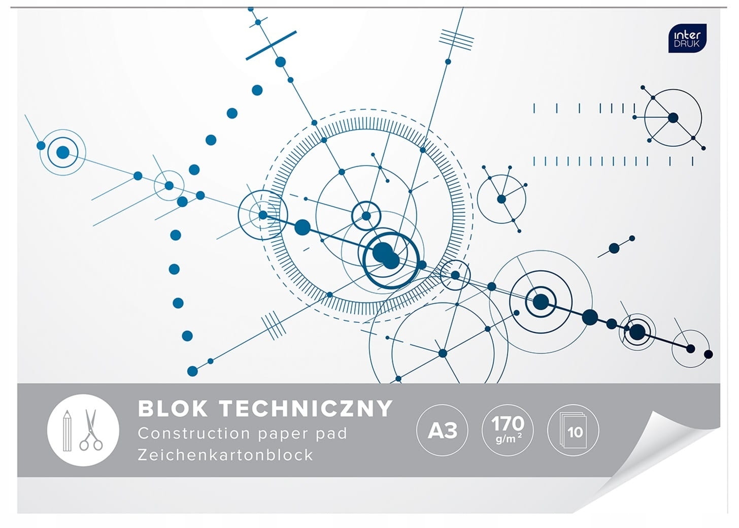

Blok Techniczny A3 Biały 10 Kartek 170g Interdruk