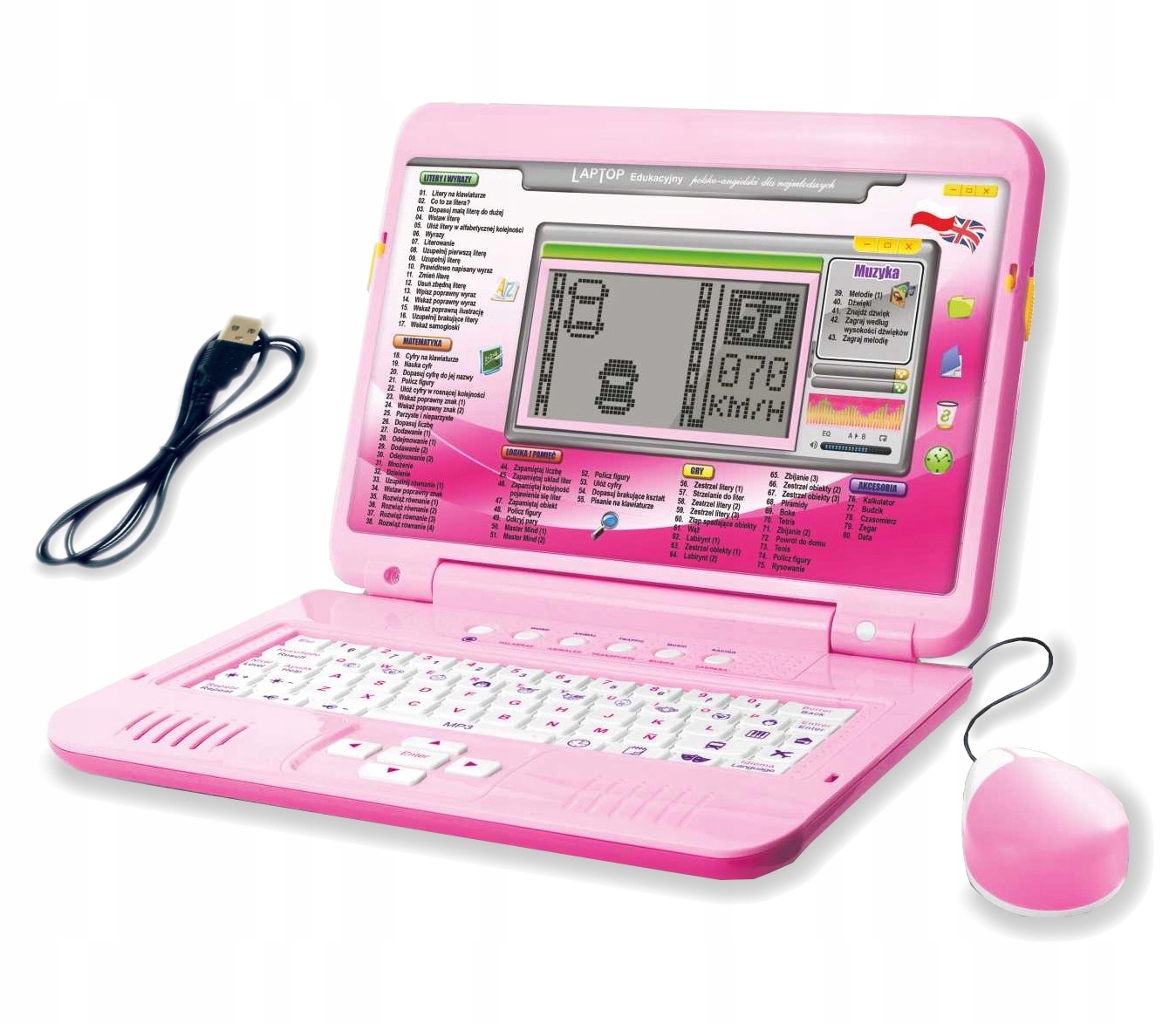 

Laptop Edukacyjny Polsko Angielski 160 Opcji Róż