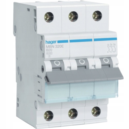 Nadproudový Vypínač 6KA 3-PÓLOVÝ B 20A