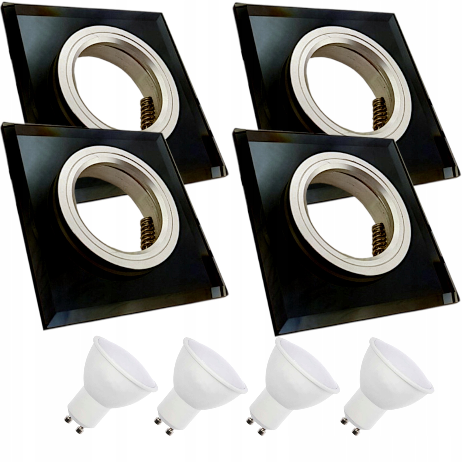 4x Skleněné Stropní Svítidlo Zapuštěné Do Stropu Křišťál 10W Led Žárovky