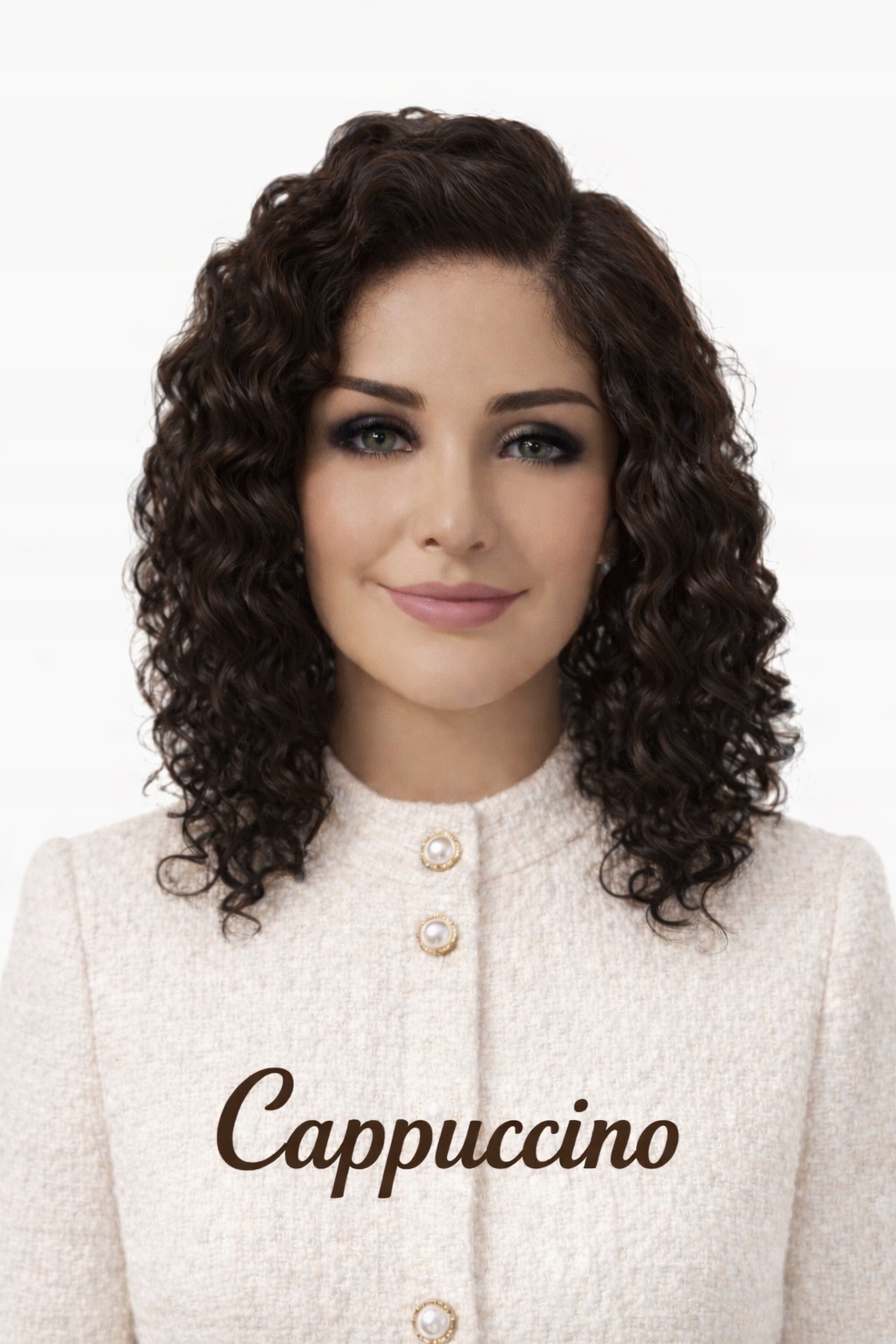 Syntetický topper, vlnitý tupet afro Naomi lace cappuccino 30 cm