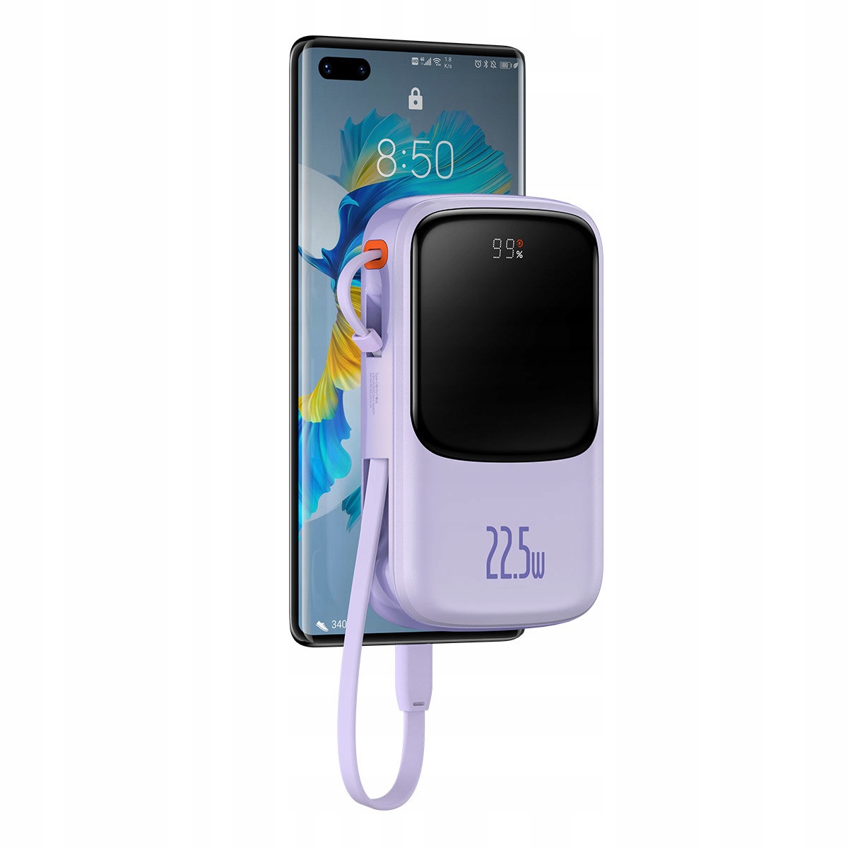 BASEUS POWER BANK Lightning/USB/USB-C 10000mAh Kolor fioletowy