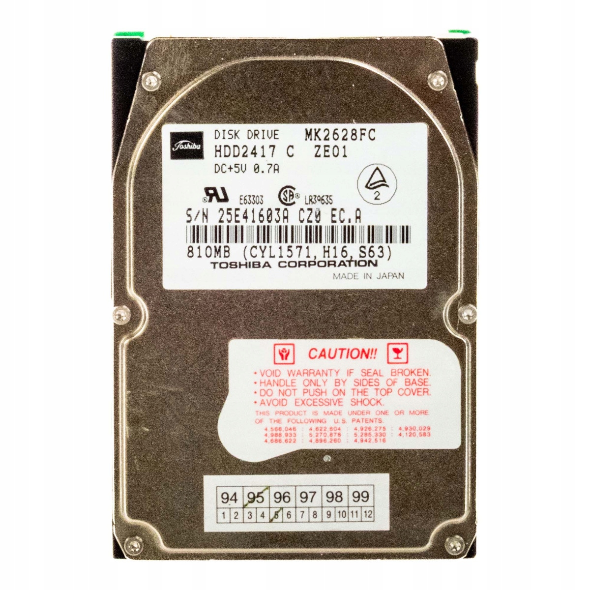 Toshiba 810 Mb 3.6K Ata 2.5'' MK2628FC