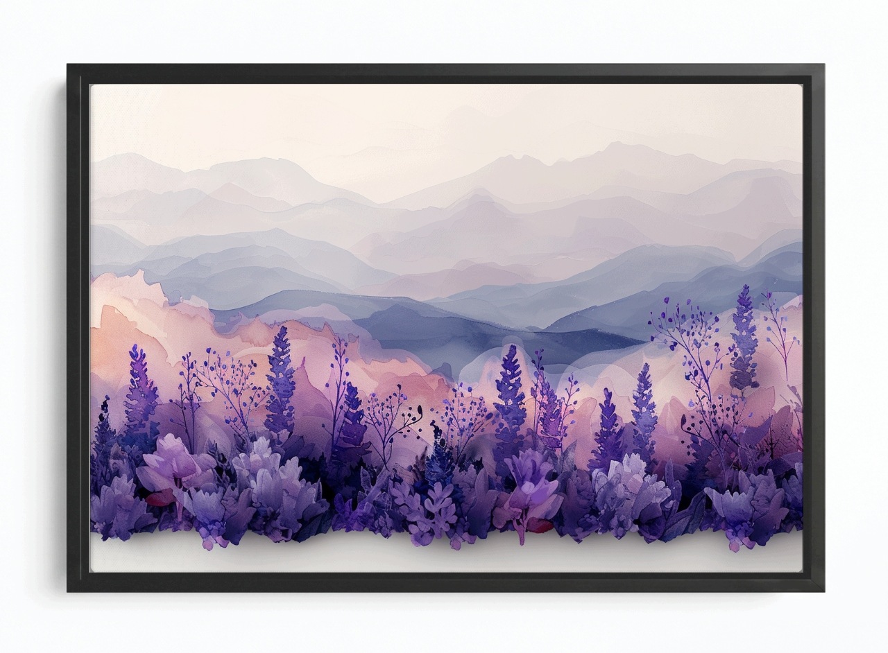 Obraz Rám Americký Box Krajina Příroda Hory Louka Rostliny Květiny 60x40