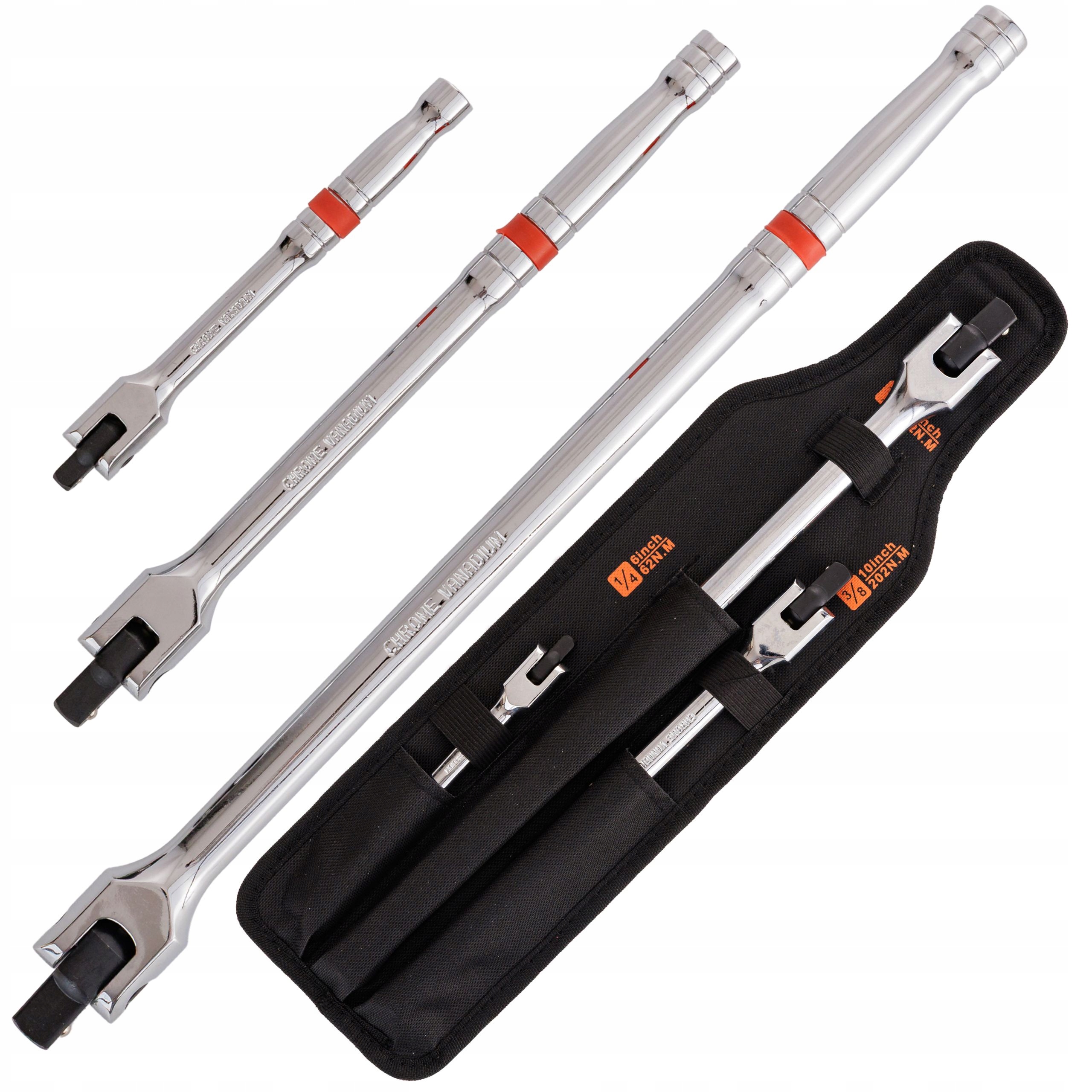 Pokrętło Przegubowe Zestaw Kluczy Nasadowych 1/2", 1/4", 3/8"