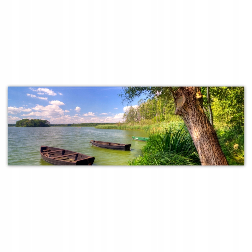 Fototapety vliesové 312x104 Jazero Loďka Krajina