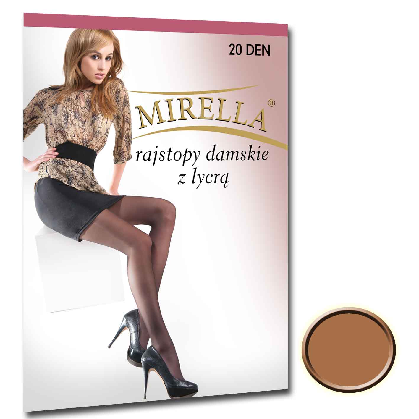 

Mirella Rajstopy damskie Lycra 20 den 2 Miele