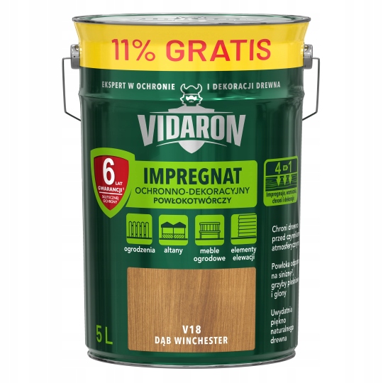 Vidaron Impregnat 4,5L 0,5L V18 Dąb Winchester do drewna powłokotwórczy