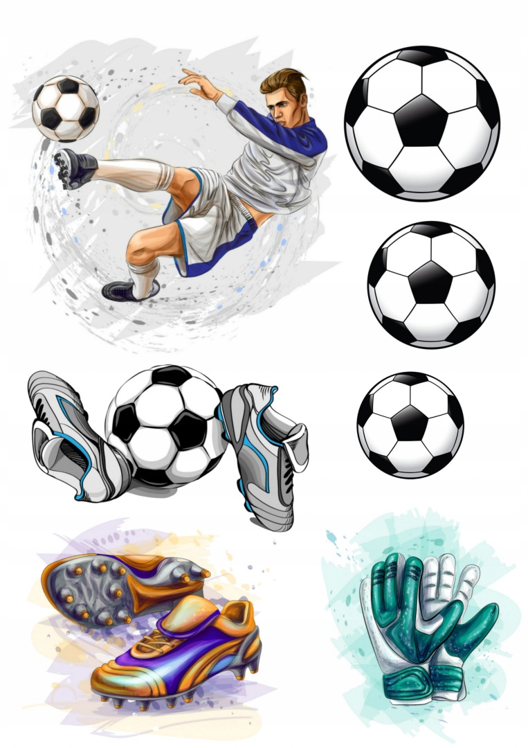 Wydruk masa cukrowa na tort PIŁKA NOŻNA zestaw