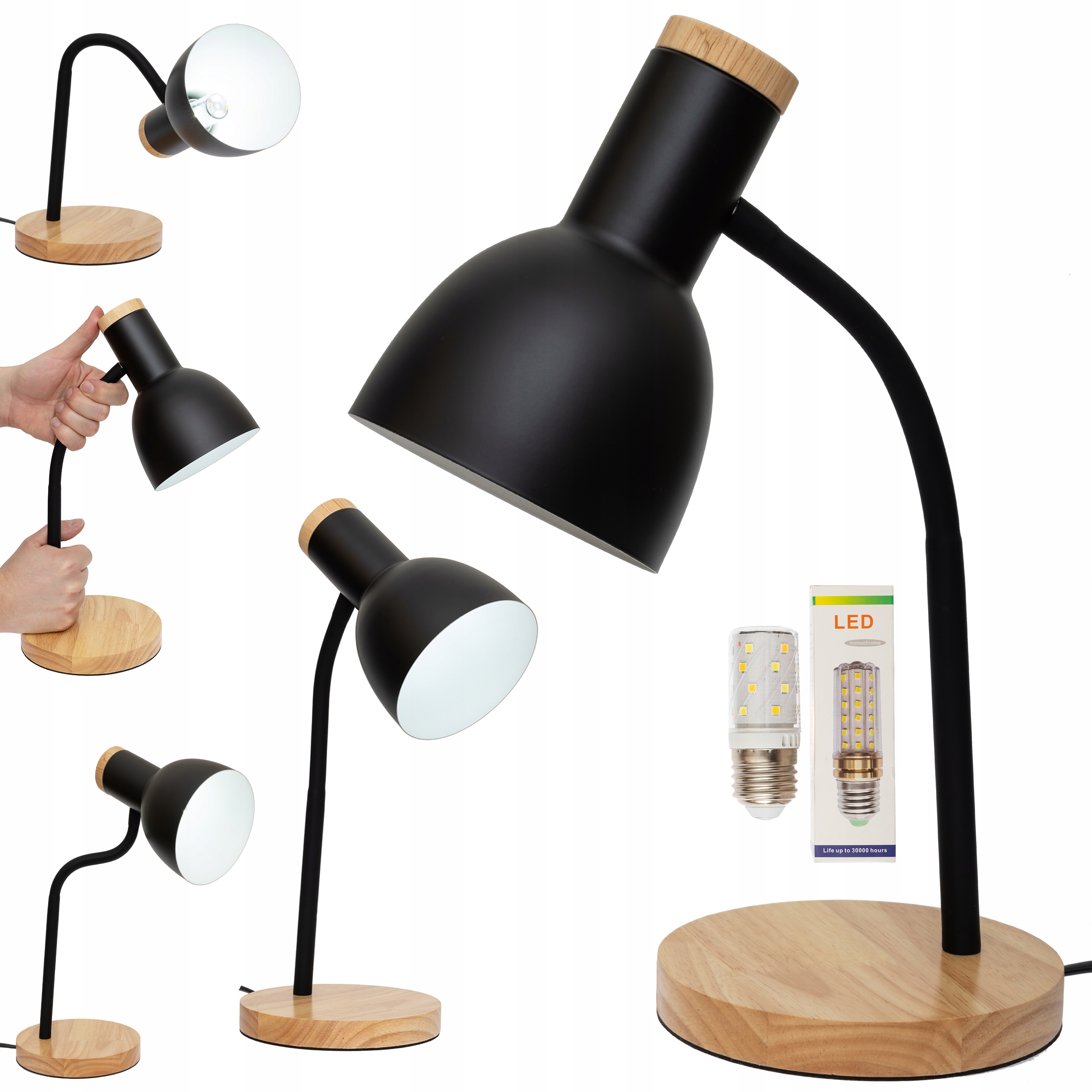 LAMPKA BIURKOWA NOCNA NA BIURKO LED SZKOLNA DLA DZIECI DO SYPIALNI 46 CM