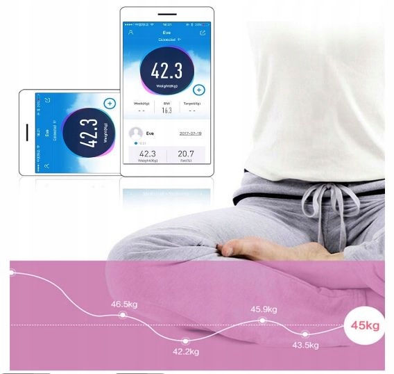 WAGA ŁAZIENKOWA ANALITYCZNA SLIM SMART ANDROID iOS PRECYZYJNA Cechy dodatkowe automatyczna kalibracja Bluetooth