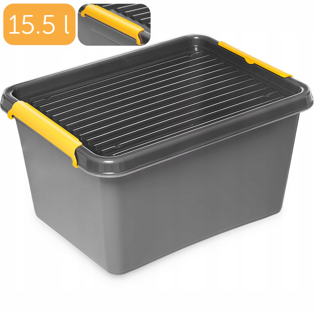 

Pojemnik Pudełko Organizer Z Pokrywą 15,5 L szary