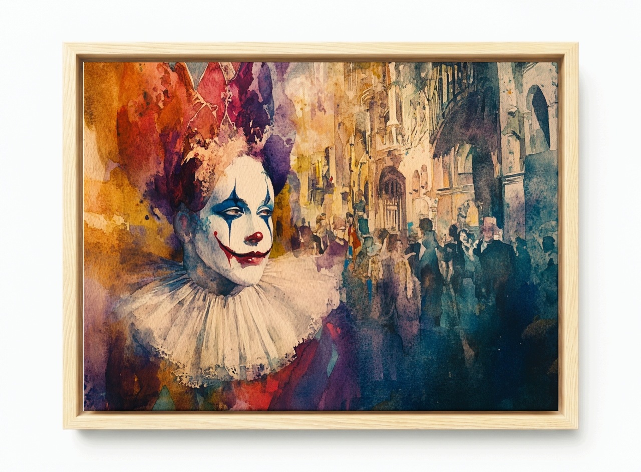 Obraz Rama American Box Pajac Pierrot Klaun Cirkus Divadlo Show Představení 120x80