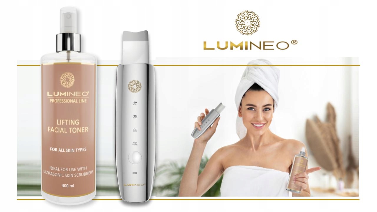 LUMINEO Płyn do peelingu kawitacyjnego - tonik hialuronowy - lifting 400ml Marka Lumineo