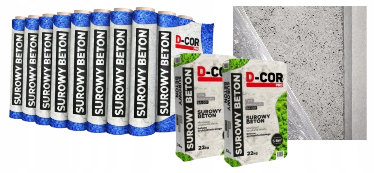 Beton architektoniczny Szalunkowy 10-12 m2 Tynk dekoracyjny Beton Folia