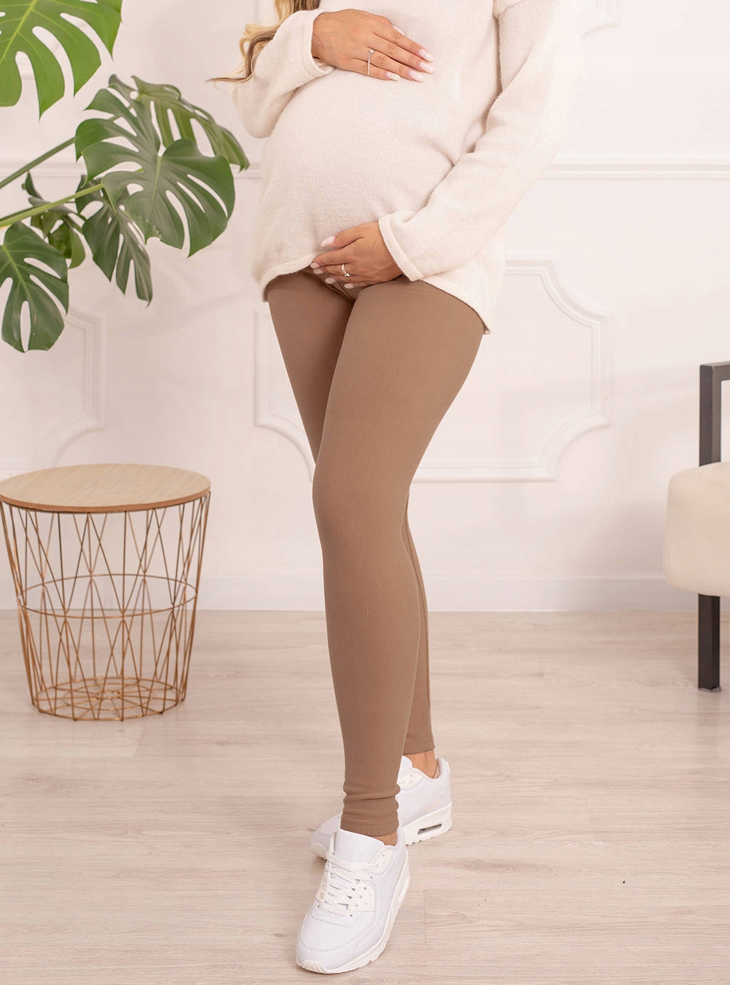 LEGGINSY CIĄŻOWE OCIEPLANE NA ZIMĘ GRUBE GETRY 5XL Płeć kobieta