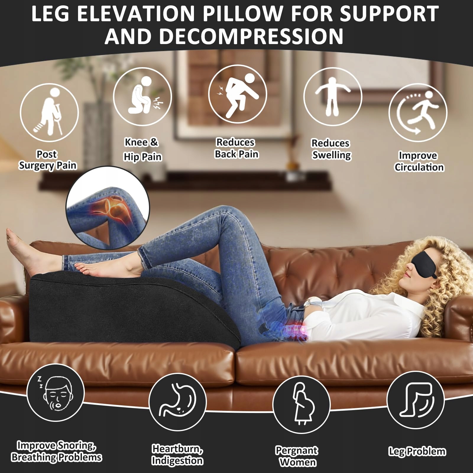 PROPILLOWS Regulowana Poduszka Klinowa Do Nóg — miniatura 2