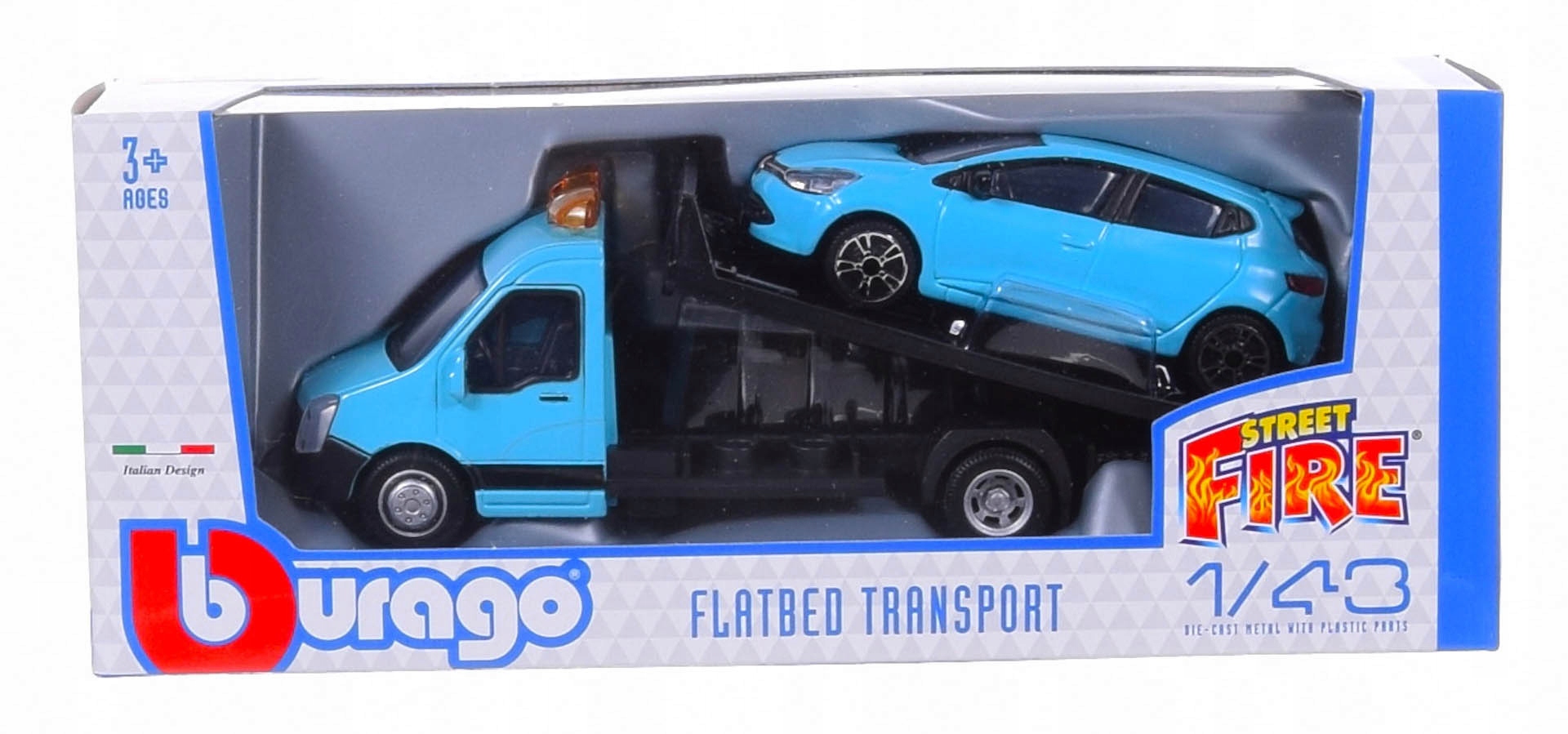 BURAGO FLATBED TRANSPORT RENAULT CLIO MODEL METAL